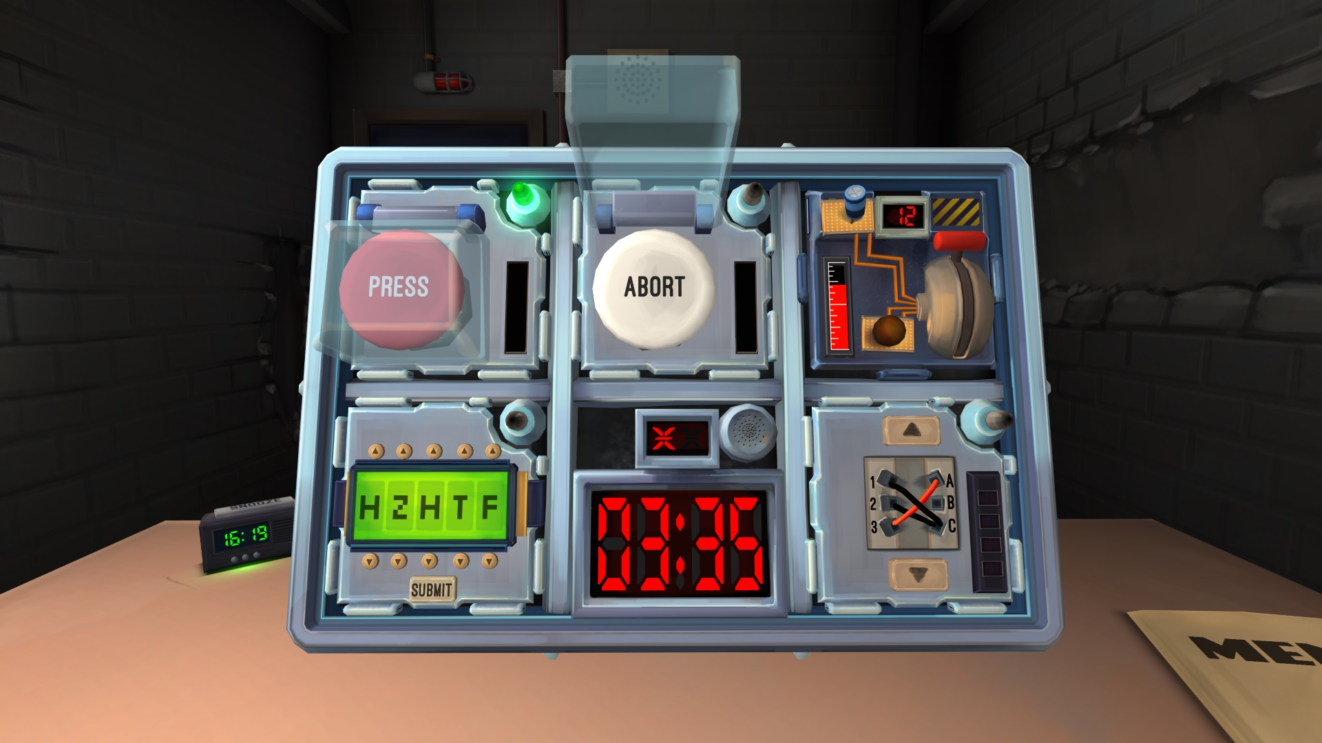 A ticking time bomb that players must work to defuse in Keep Talking and Nobody Explodes.