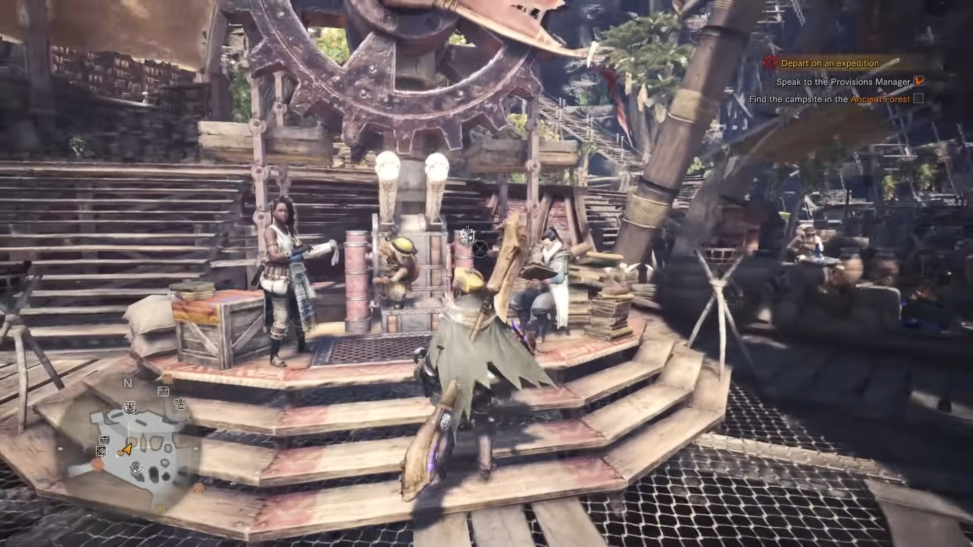 Social hub in Monster Hunters World.