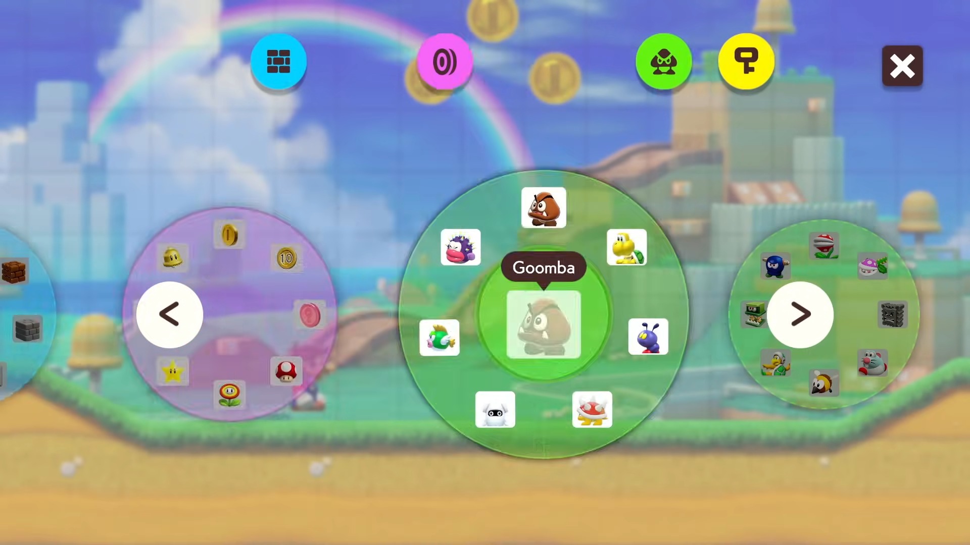 A building screen in Super Mario Maker. 