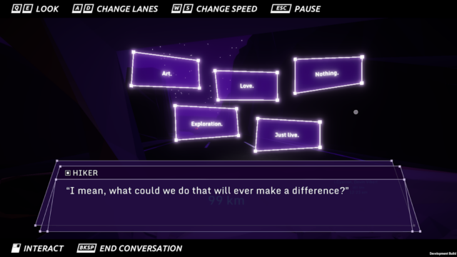 Dialogue prompt in Glitchhikers