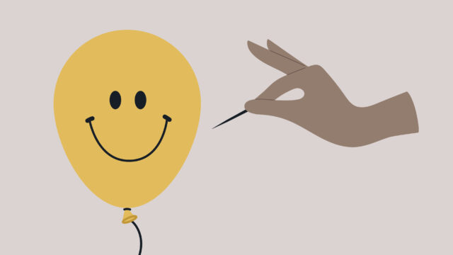 Abstract concept of toxic positivity